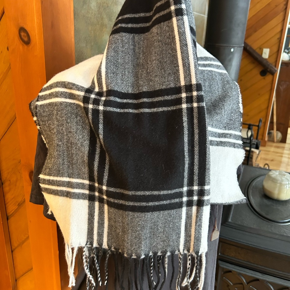 Banana Republic Plaid Blanket Scarf NWT Quiet Luxury Cottagecore Holiday